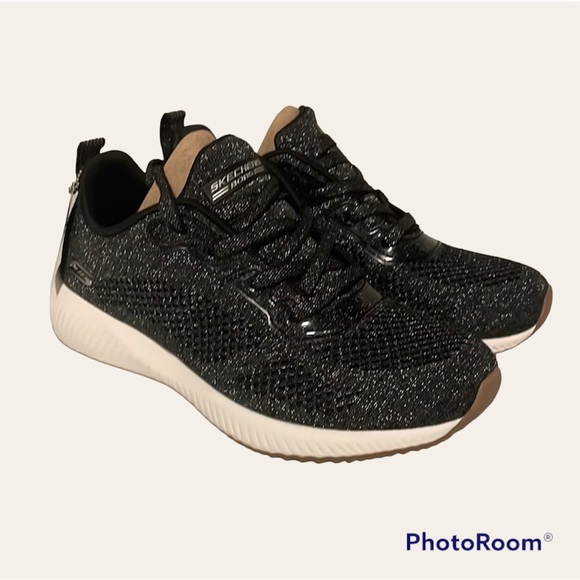 Skechers Shoes - New Skechers BOBS Sparkle Knit Lace-Up Sneakers
